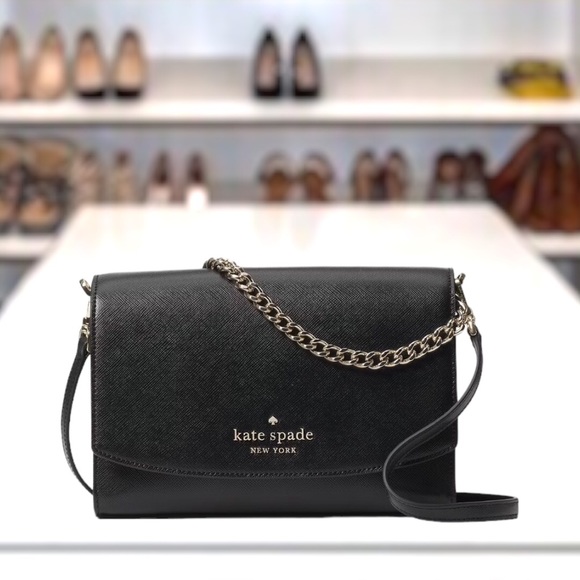 * New * Kate Spade Carson Saffiano Leather Convertible Medium Crossbody Black